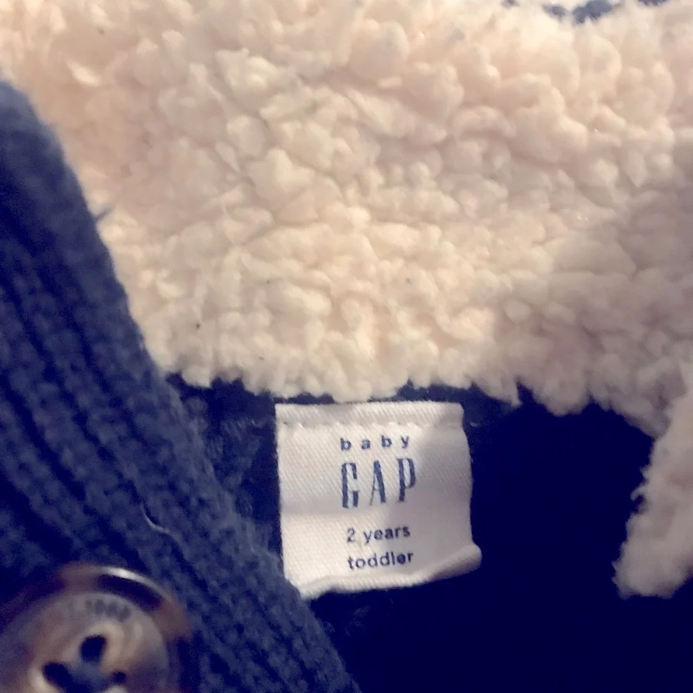 Baby Gap size 2T navy pullover sweater fleece collar